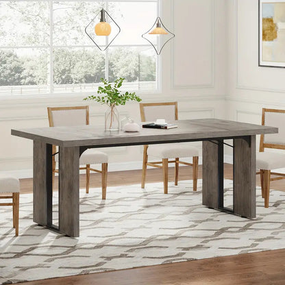 NNETMLT Rustic Rectangular Dining Table-Furniture > Dining > Dining Tables-PEROZ Accessories