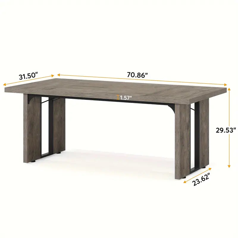 NNETMLT Rustic Rectangular Dining Table-Furniture > Dining > Dining Tables-PEROZ Accessories