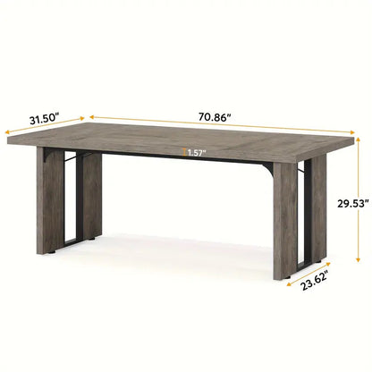 NNETMLT Rustic Rectangular Dining Table-Furniture > Dining > Dining Tables-PEROZ Accessories