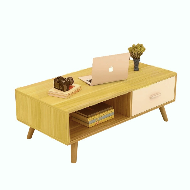 NNECN Coffee Table with Storage Drawer and Open Shelf-Furniture > Living Room > Coffee Tables-PEROZ Accessories