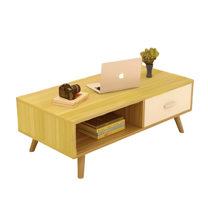 NNECN Coffee Table with Storage Drawer and Open Shelf-Furniture > Living Room > Coffee Tables-PEROZ Accessories