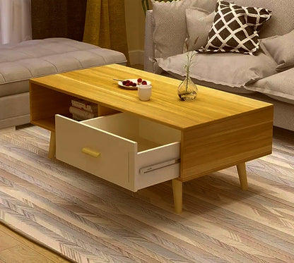 NNECN Coffee Table with Storage Drawer and Open Shelf-Furniture > Living Room > Coffee Tables-PEROZ Accessories