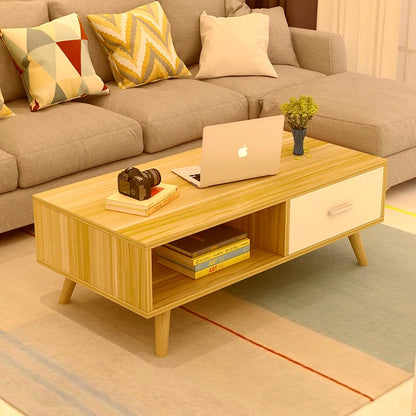 NNECN Coffee Table with Storage Drawer and Open Shelf-Furniture > Living Room > Coffee Tables-PEROZ Accessories