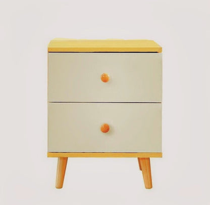NNECN Wooden Bedside Cabinet with Two Drawers and Sturdy Legs-Furniture &gt; Bedroom &gt; Bedside Tables-PEROZ Accessories