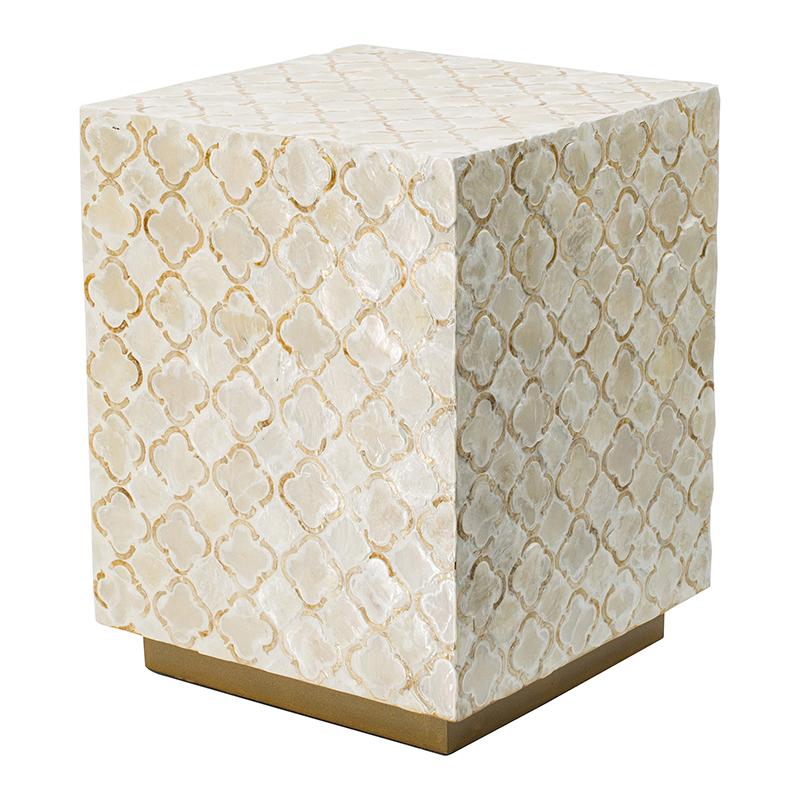 HAYMEN SQUARE SHELL STOOL/TABLE-Furniture > Living Room > Side Tables-PEROZ Accessories