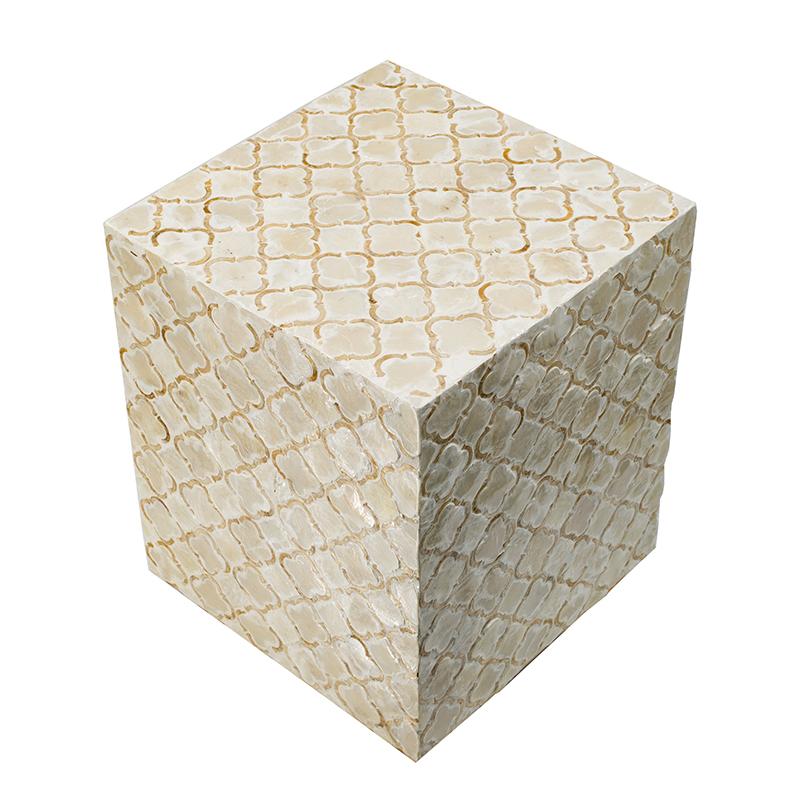HAYMEN SQUARE SHELL STOOL/TABLE-Furniture > Living Room > Side Tables-PEROZ Accessories