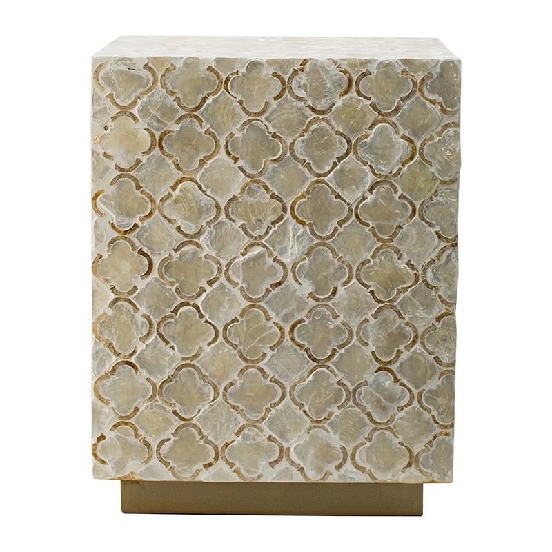 HAYMEN SQUARE SHELL STOOL/TABLE-Furniture > Living Room > Side Tables-PEROZ Accessories