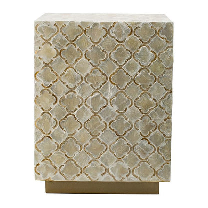 HAYMEN SQUARE SHELL STOOL/TABLE-Furniture > Living Room > Side Tables-PEROZ Accessories