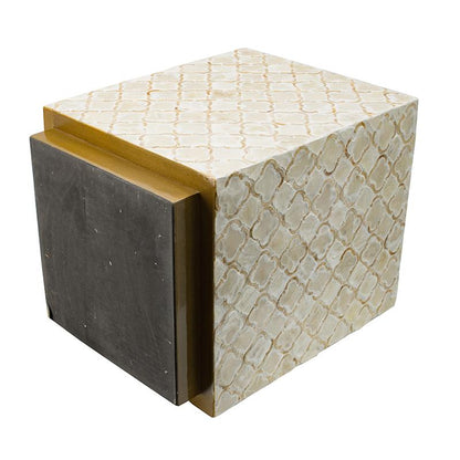 HAYMEN SQUARE SHELL STOOL/TABLE-Furniture > Living Room > Side Tables-PEROZ Accessories