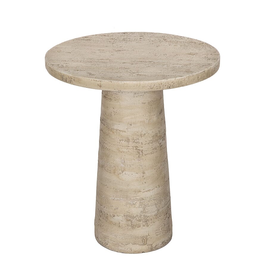 LOGAN CEMENT ROUND SIDE TABLE-Furniture &gt; Living Room &gt; Side Tables-PEROZ Accessories