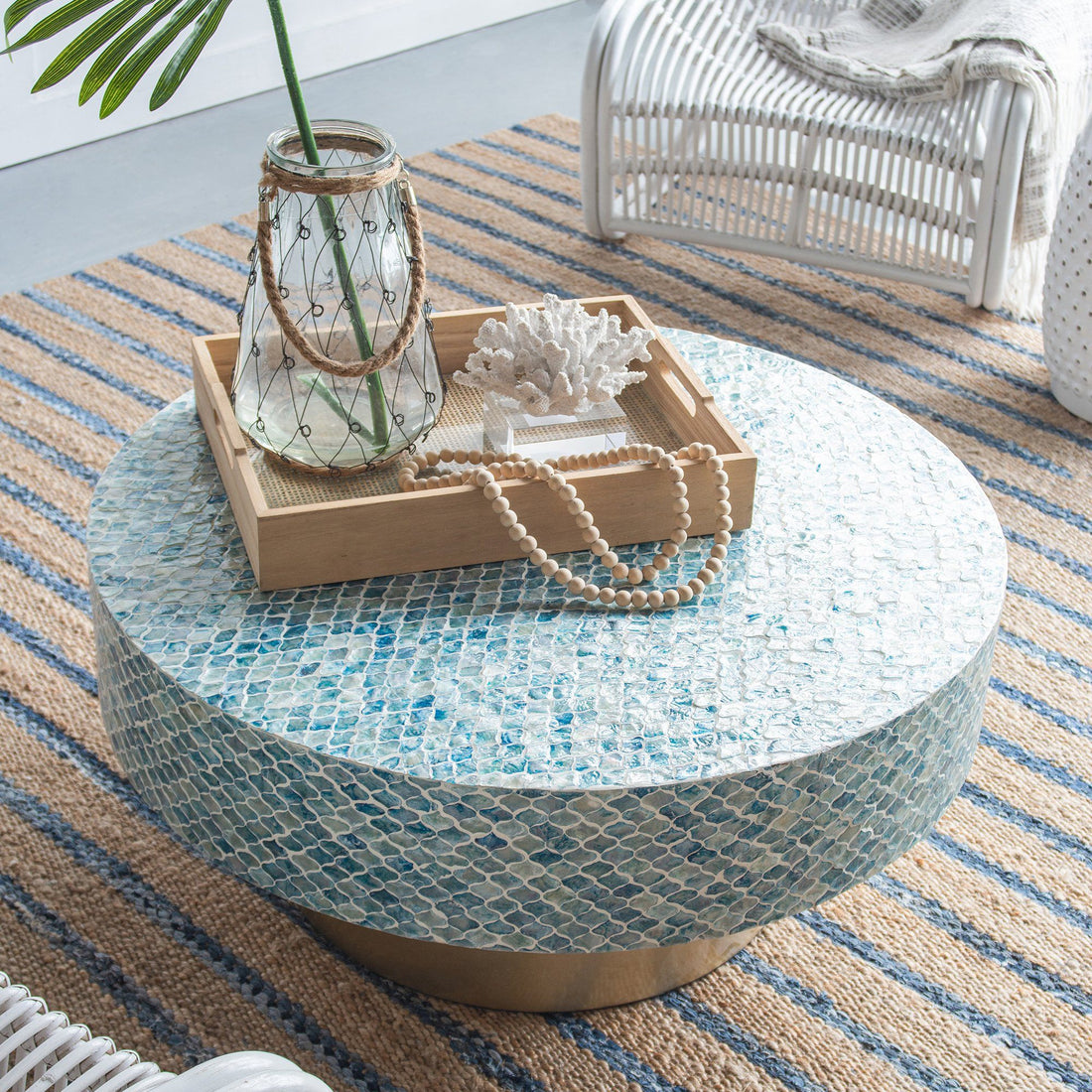 GOA SHELL COFFEE TABLE-Furniture > Living Room > Coffee Tables-PEROZ Accessories