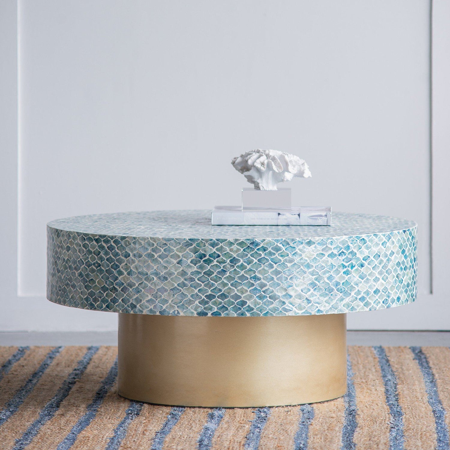 GOA SHELL COFFEE TABLE-Furniture > Living Room > Coffee Tables-PEROZ Accessories