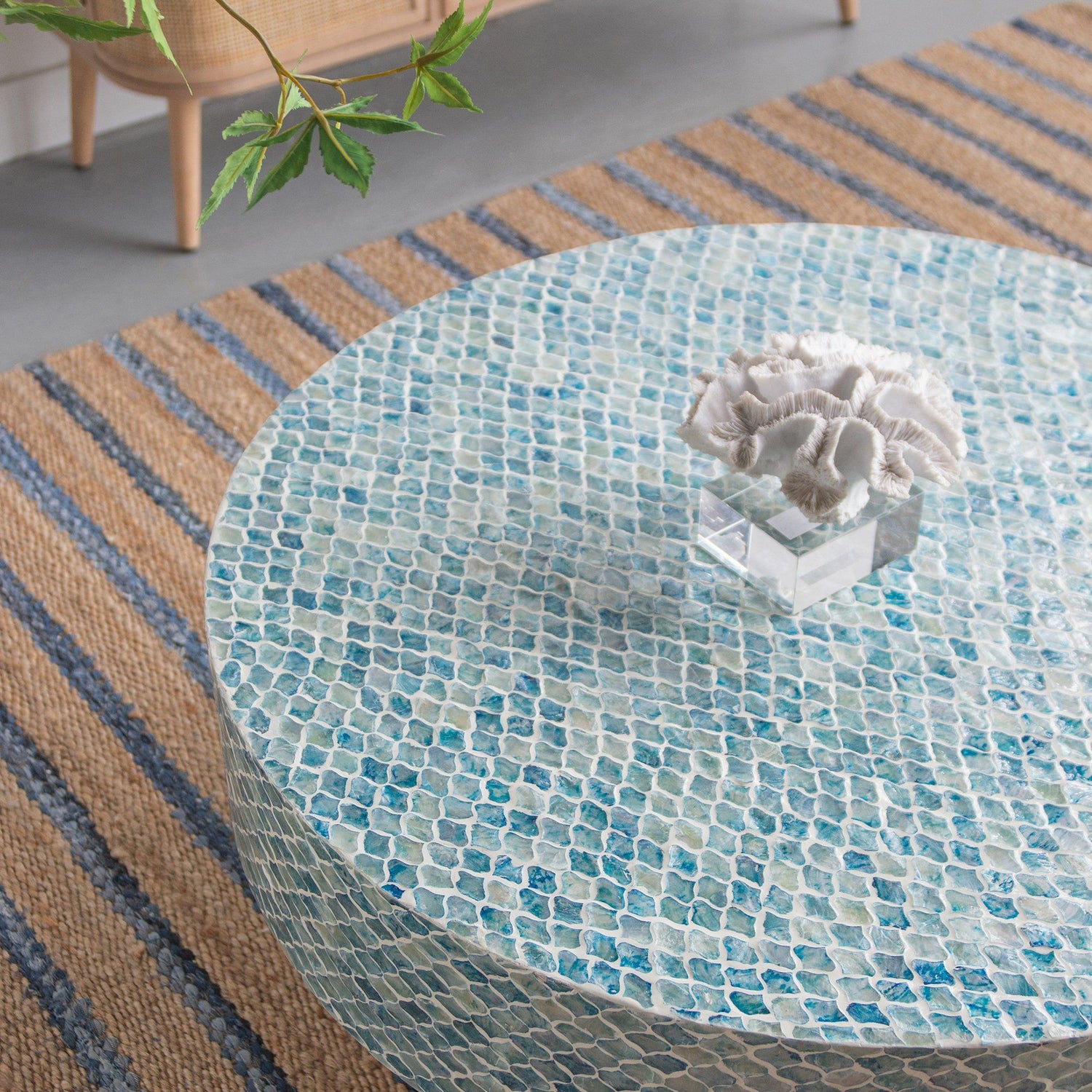 GOA SHELL COFFEE TABLE-Furniture > Living Room > Coffee Tables-PEROZ Accessories