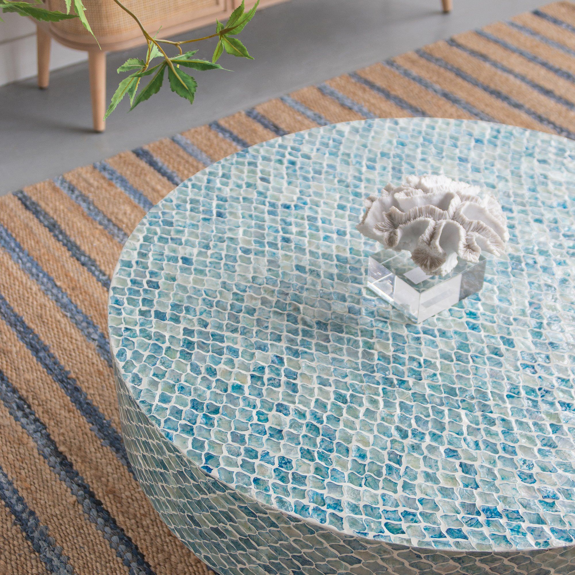 GOA SHELL COFFEE TABLE-Furniture > Living Room > Coffee Tables-PEROZ Accessories