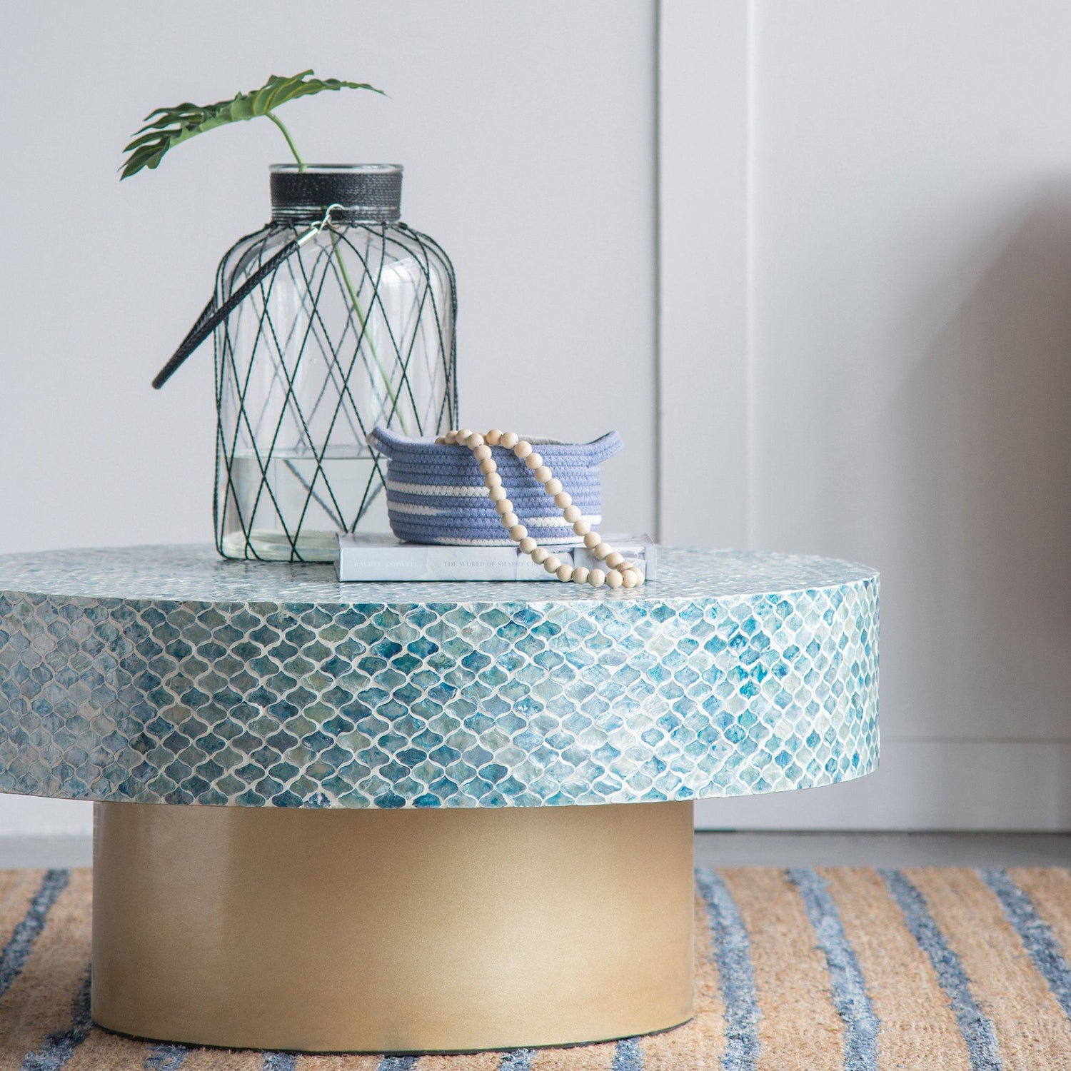 GOA SHELL COFFEE TABLE-Furniture > Living Room > Coffee Tables-PEROZ Accessories