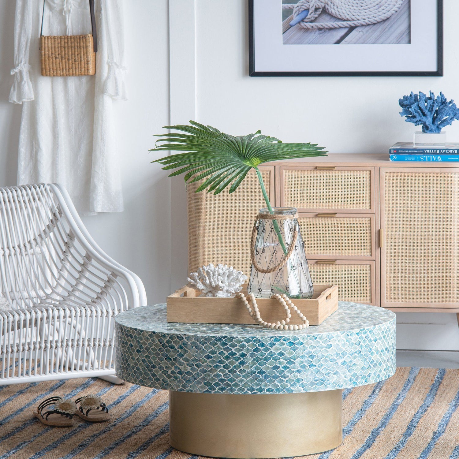 GOA SHELL COFFEE TABLE-Furniture > Living Room > Coffee Tables-PEROZ Accessories