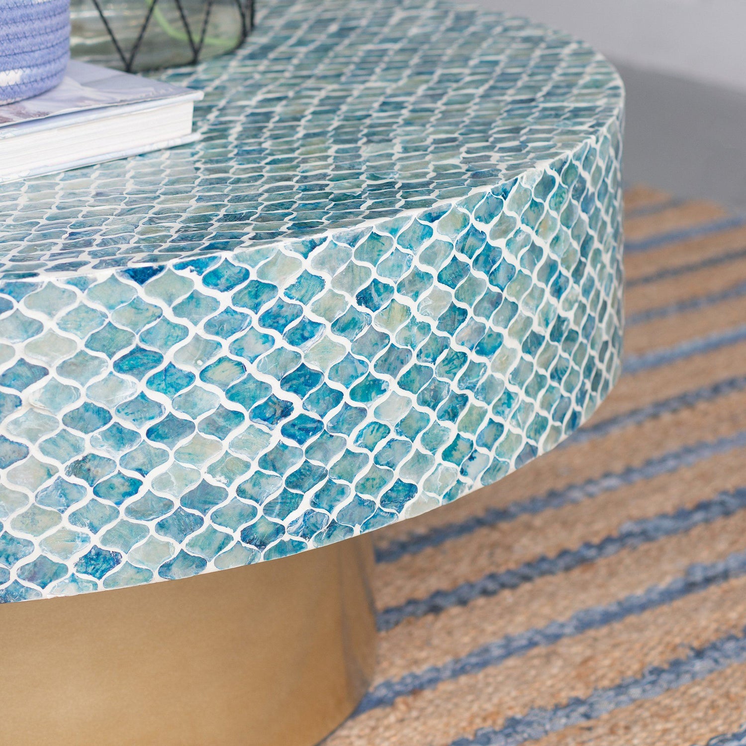 GOA SHELL COFFEE TABLE-Furniture > Living Room > Coffee Tables-PEROZ Accessories