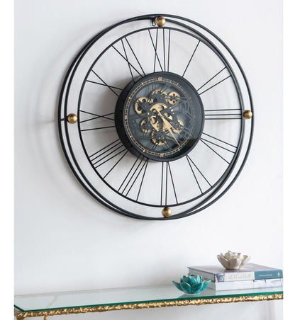 TRAVELER WALL CLOCK WITH MOVING 3D MECHANISM-Home &amp; Garden &gt; Decor &gt; Clocks-PEROZ Accessories
