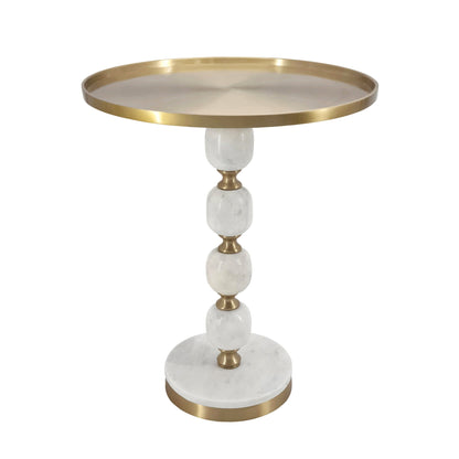 JESICCA MARBLE AND ALUMINUIM HAND MADE SIDE TABLE-Furniture &gt; Living Room &gt; Side Tables-PEROZ Accessories