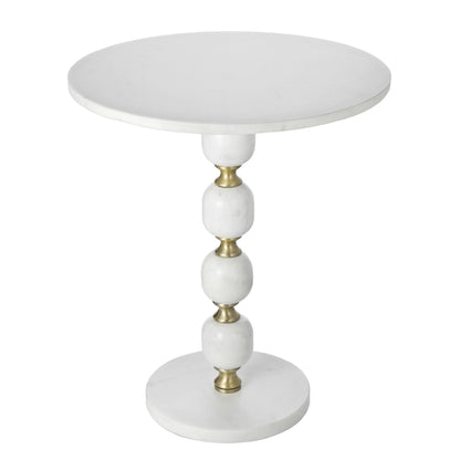PEBBLE MARBLE AND ALUMINUIM HAND MADE SIDE TABLE-Furniture &gt; Living Room &gt; Side Tables-PEROZ Accessories