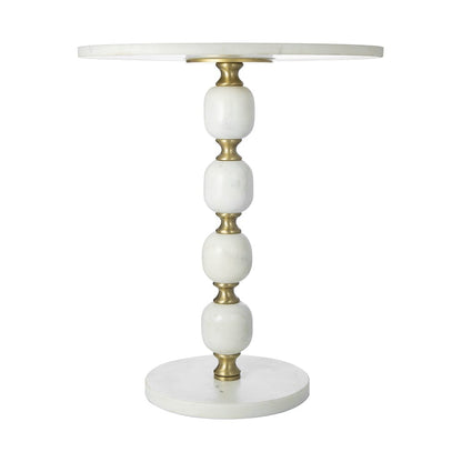 PEBBLE MARBLE AND ALUMINUIM HAND MADE SIDE TABLE-Furniture &gt; Living Room &gt; Side Tables-PEROZ Accessories