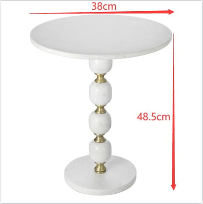 PEBBLE MARBLE AND ALUMINUIM HAND MADE SIDE TABLE-Furniture &gt; Living Room &gt; Side Tables-PEROZ Accessories