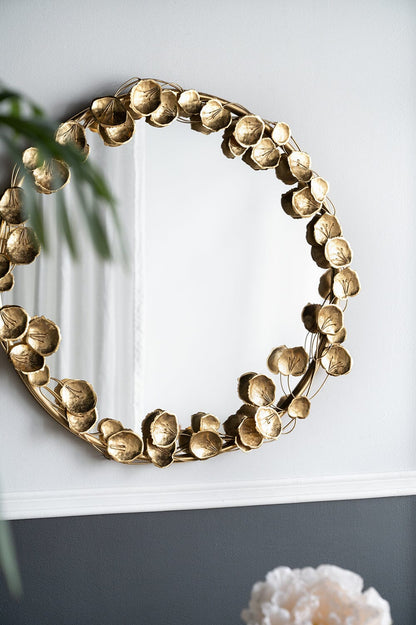 GOLD LEAF DESIGNER WALL MIRROR-Home &amp; Garden &gt; Decor &gt; Mirrors-PEROZ Accessories