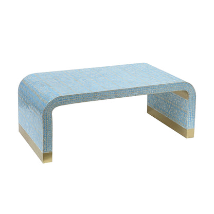 MOTHER OF PEARL MEDITERRANEAN BREEZE LOW PROFILE COFFEE TABLE-Furniture > Living Room > Coffee Tables-PEROZ Accessories