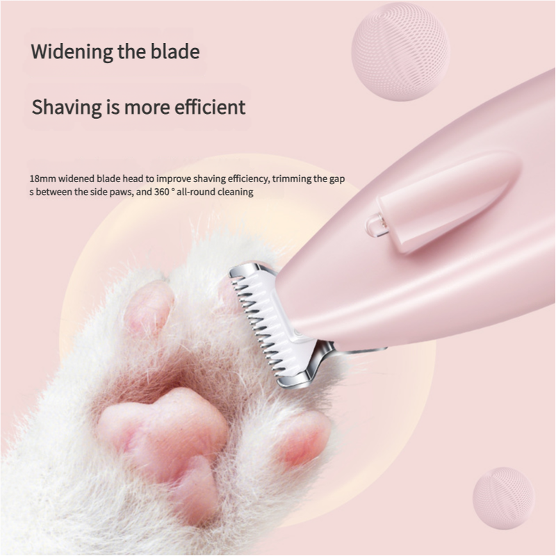 Sakura Pink Pet Hair Trimmer with LED Light, USB Rechargeable, and Battery Indicator-Pet Care &gt; Cleaning &amp; Maintenance &gt; Pet Grooming Supplies-PEROZ Accessories