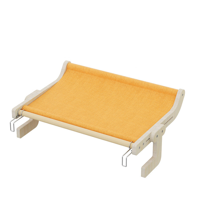 Wall-Mounted Cat Hammock Bed – Wooden Frame, Comfortable and Space-Saving Design for Pets-Pet Care &gt; Cat Supplies &gt; Cat Furniture-PEROZ Accessories