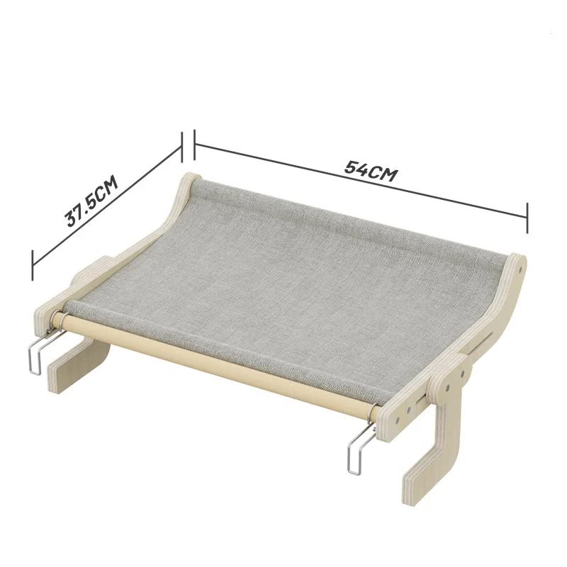 Wall-Mounted Cat Hammock Bed- Wooden Frame, Comfortable and Space-Saving Design for Pets-Pet Care &gt; Cat Supplies &gt; Cat Furniture-PEROZ Accessories