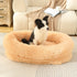 Fluffy Donut-Shaped Pet Bed- Soft, Cozy, and Anti-Anxiety for Dogs and Cats, Machine Washable Apricot Size:M 75*55*18cm-Pet Care > Dog Supplies > Dog Beds-PEROZ Accessories