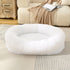 Fluffy Donut-Shaped Pet Bed- Soft, Cozy, and Anti-Anxiety for Dogs and Cats, Machine Washable White Size:L 90*65*20cm-Pet Care > Dog Supplies > Dog Beds-PEROZ Accessories