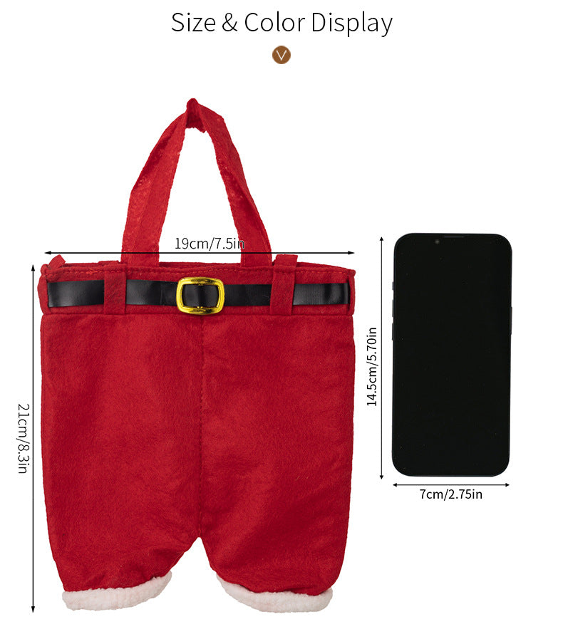 6pcs Small one Christmas Decoration Supplies, Christmas Pants, Gift Bags, Small Pants Candy Bags, Tote Bags, Wine Bottle Sets, Coke Bags-Occasions &gt; Christmas &gt; Christmas Decorations-PEROZ Accessories