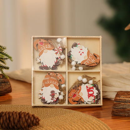 3 boxe style a set New Christmas Decorations, Small Wooden Pendants, Christmas Tree Decorations, 12 Wooden Box Packaging Pendants-Occasions &gt; Christmas &gt; Christmas Decorations-PEROZ Accessories