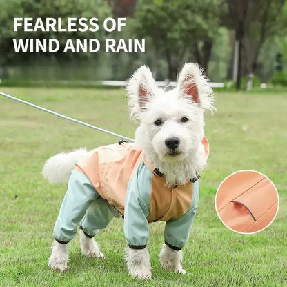 Waterproof Dog Raincoat with Hidden Leash Hole - Windproof and Comfortable for Outdoor Walks, Size:S (Back Length 20cm/7.87in, Bra 31cm/12.20in) Orange-Pet Care &gt; Dog Supplies &gt; Dog Apparel-PEROZ Accessories