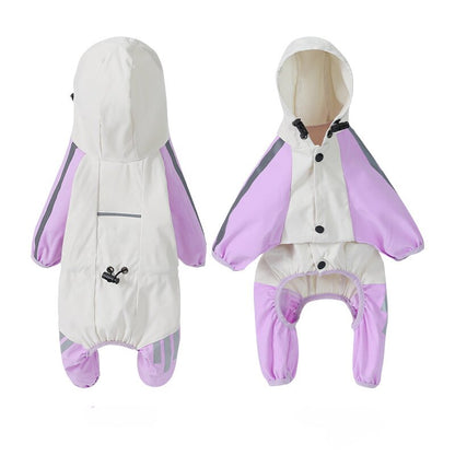 Waterproof Dog Raincoat with Hidden Leash Hole - Windproof and Comfortable for Outdoor Walks, Size:S (Back Length 20cm/7.87in, Bra 31cm/12.20in) Purple-Pet Care &gt; Dog Supplies &gt; Dog Apparel-PEROZ Accessories