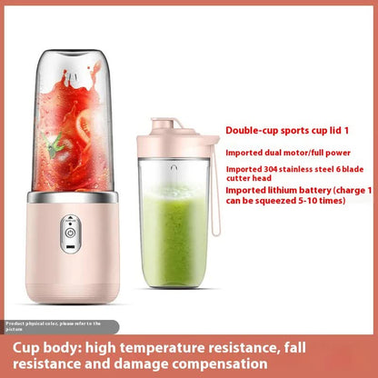 Portable High-Speed Blender with USB Rechargeable Battery - 2-in-1 Bottle and Cup Design, Compact and Powerful (pink)-Home &amp; Garden &gt; Kitchenware &gt; Kitchen Knives-PEROZ Accessories