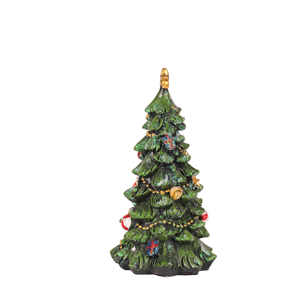 Christmas Tree Figurine - Festive Resin Decoration with Ornaments, 17cm Holiday Decor-Occasions &gt; Christmas &gt; Christmas Decorations-PEROZ Accessories