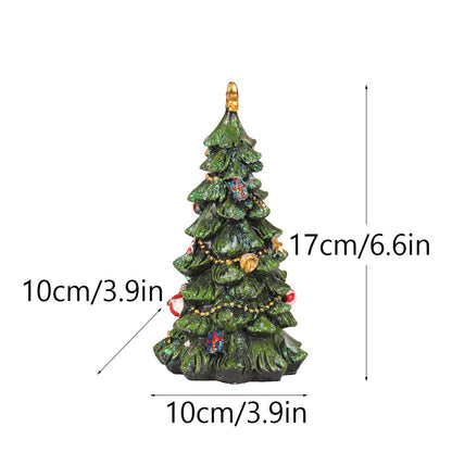 Christmas Tree Figurine - Festive Resin Decoration with Ornaments, 17cm Holiday Decor-Occasions &gt; Christmas &gt; Christmas Decorations-PEROZ Accessories