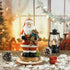 Santa Claus Figurine with Bear - 18cm Festive Resin Christmas Decoration-Occasions > Christmas > Christmas Decorations-PEROZ Accessories