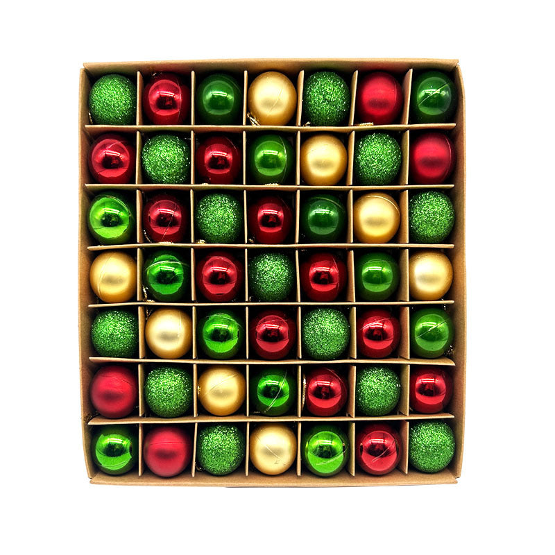 49-Piece Christmas Ornament Set - 3cm Red, Green,Gold Baubles for Christmas Tree Decoration-Occasions &gt; Christmas &gt; Christmas Decorations-PEROZ Accessories