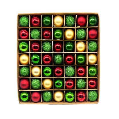 49-Piece Christmas Ornament Set - 3cm Red, Green,Gold Baubles for Christmas Tree Decoration-Occasions &gt; Christmas &gt; Christmas Decorations-PEROZ Accessories