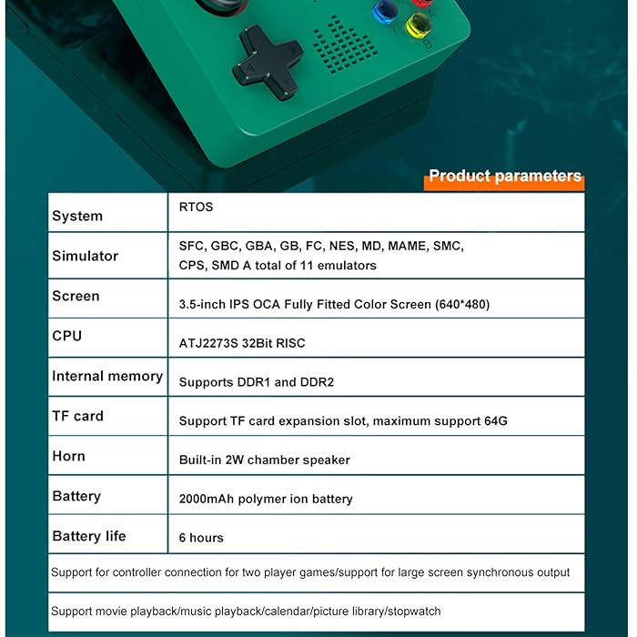 X6 white Handheld Gaming Console - 3.5-Inch HD Screen, Dual Joysticks, Multi-Emulator Support, 32GB Storage-Baby &amp; Kids &gt; Baby &amp; Kid&