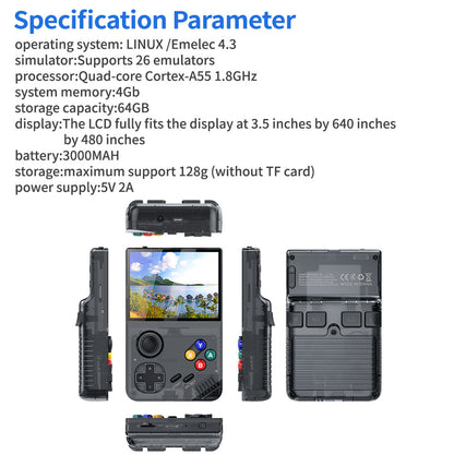 64G White MPOWN M19 Handheld Gaming Console - Retro Arcade &amp; PSP Emulator, 3.5-Inch HD Screen, TV Connectivity, Portable 3D Gaming Device-Baby &amp; Kids &gt; Baby &amp; Kid&