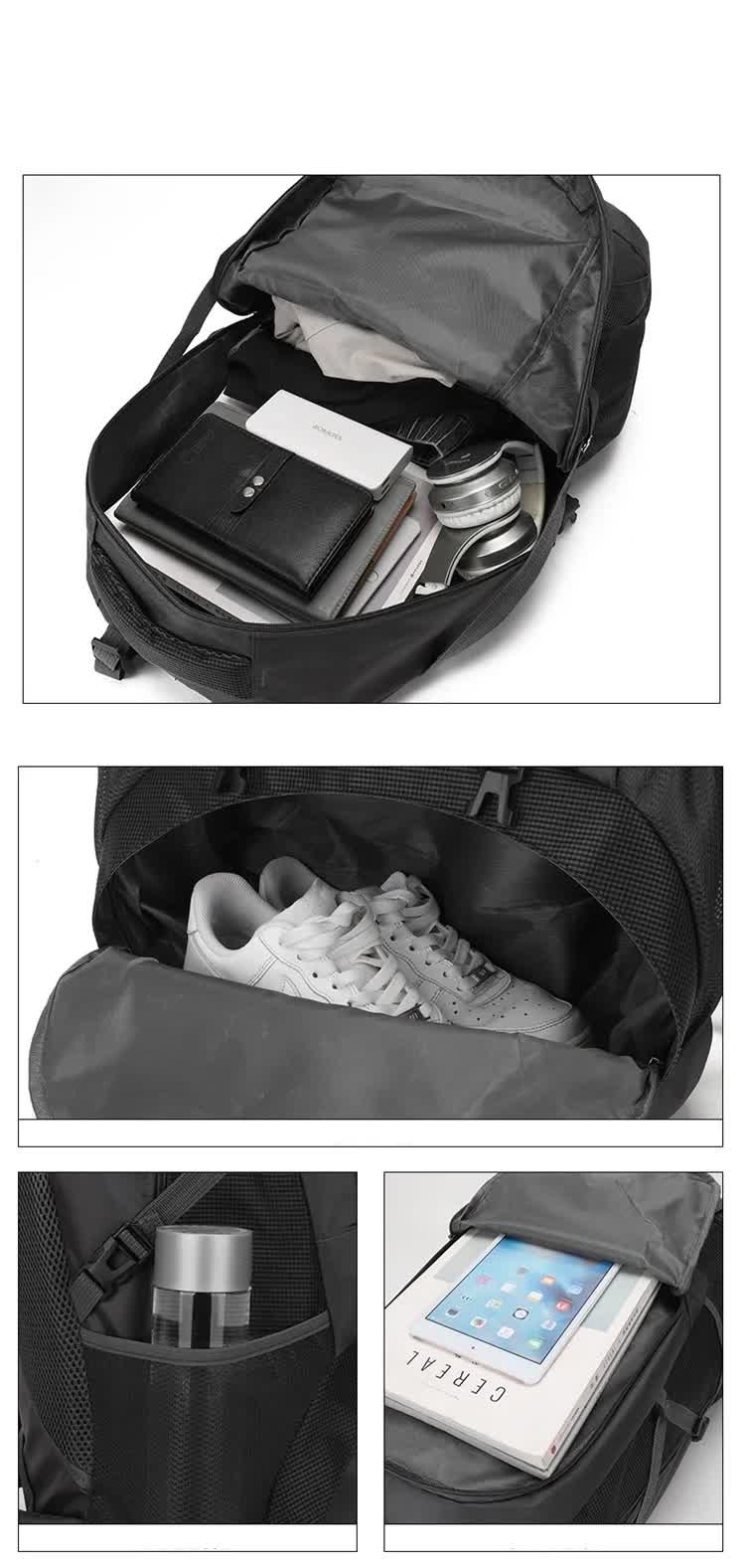 Large 60L Black Waterproof Hiking Backpack for Travel, Camping, and Outdoor Adventures - Durable and Lightweight-Home &amp; Garden &gt; Travel &gt; Backpacks-PEROZ Accessories