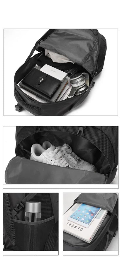 Large 60L Black Waterproof Hiking Backpack for Travel, Camping, and Outdoor Adventures - Durable and Lightweight-Home &amp; Garden &gt; Travel &gt; Backpacks-PEROZ Accessories