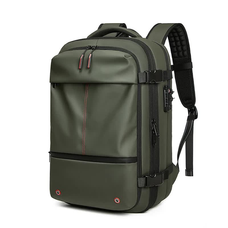 Army Green Expandable Waterproof Laptop Backpack - Fits 17-Inch Laptop, Anti-Theft Design, Travel Friendly-Home &amp; Garden &gt; Travel &gt; Backpacks-PEROZ Accessories