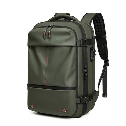 Army Green Expandable Waterproof Laptop Backpack - Fits 17-Inch Laptop, Anti-Theft Design, Travel Friendly-Home &amp; Garden &gt; Travel &gt; Backpacks-PEROZ Accessories