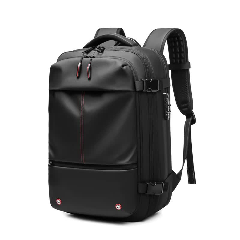 Black Expandable Waterproof Laptop Backpack - Fits 17-Inch Laptop, Anti-Theft Design, Travel Friendly-Home &amp; Garden &gt; Travel &gt; Backpacks-PEROZ Accessories